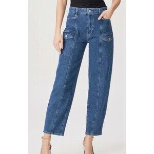 PAIGE women Alexis High Rise Cargo Barrel Leg Jeans size 26 Rubina 28" inseam